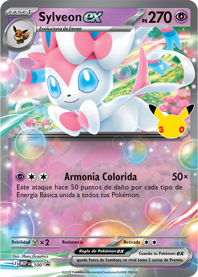 Caja Sylveon ex de Celebración 30.º Aniversario de JCC Pokémon
