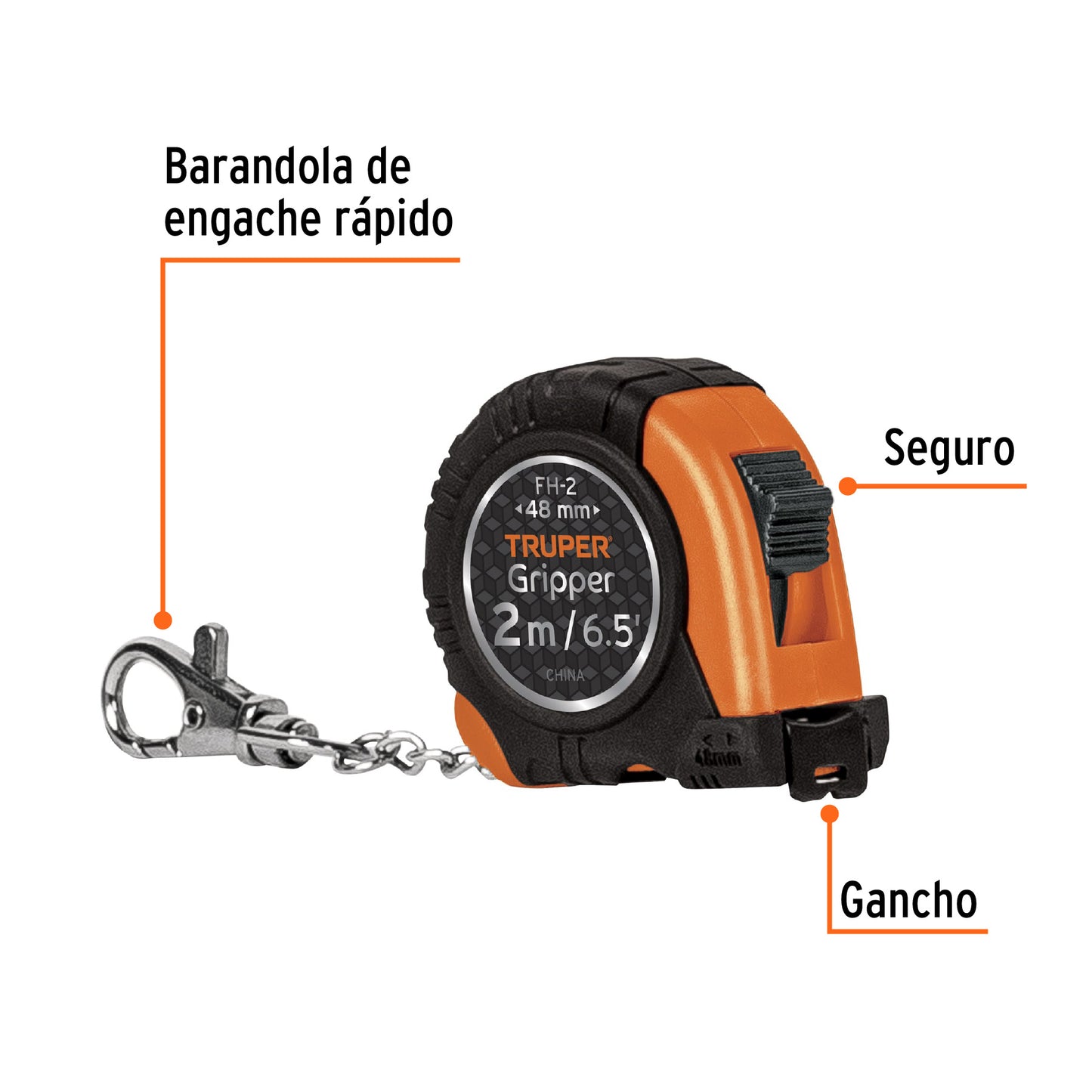 Flexómetro Tipo Llavero Truper