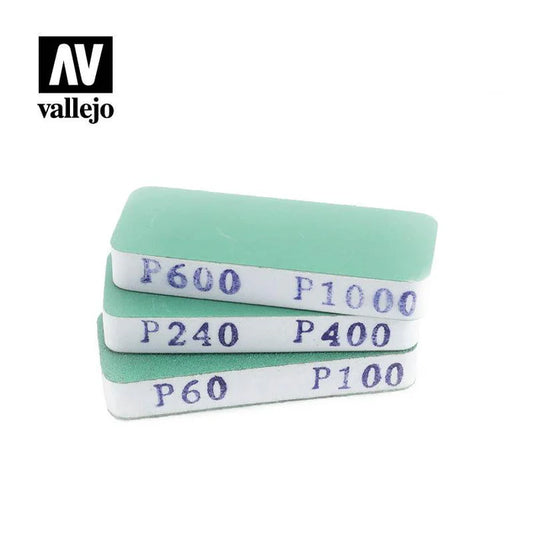 T04004 Set de 3 Lijas Flexibles, Doble Grano (80x30x12 mm)